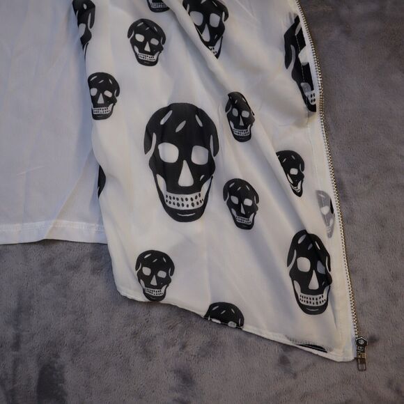 36 Point 5 Shirt Womens Medium Skull Lightweight Casual Open Front Cardigan Vest - Picture 8 of 12